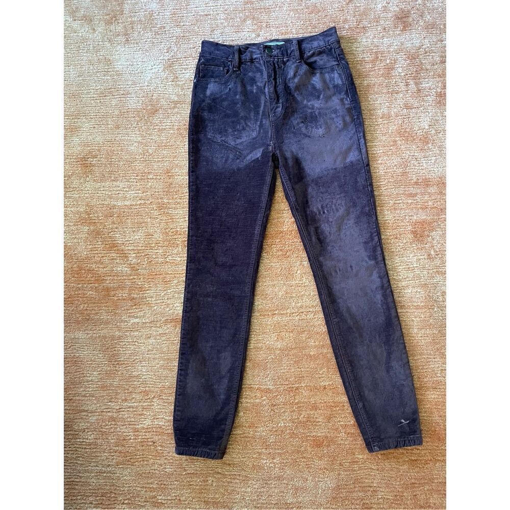 Free People Mulberry Cyndi High Rise Stretch Velvet Pants W28